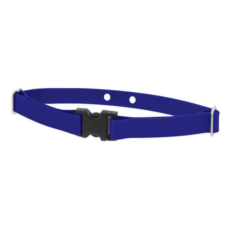 Biothane Underground Fence Dog Collar Strap from LupinePet in 3/4in width and 16in-24in neck size ? True Blue Color