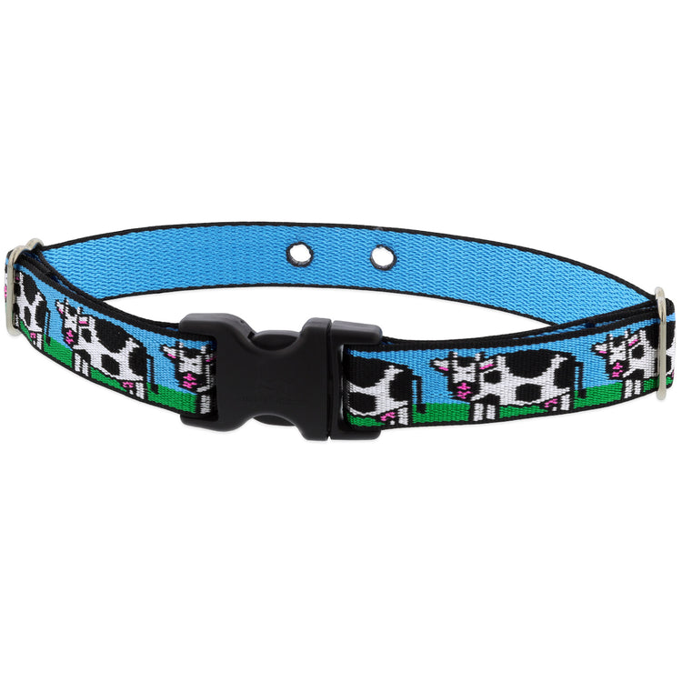 
                    
                      1" wide Udderly Cows underground containment. Repeating cow design on blue and green background.
                    
                  