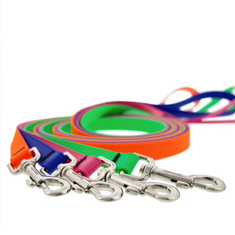 Dog Leashes from LupinePet with a Comfortable Padded Handle in Biothane Water-Proof Material