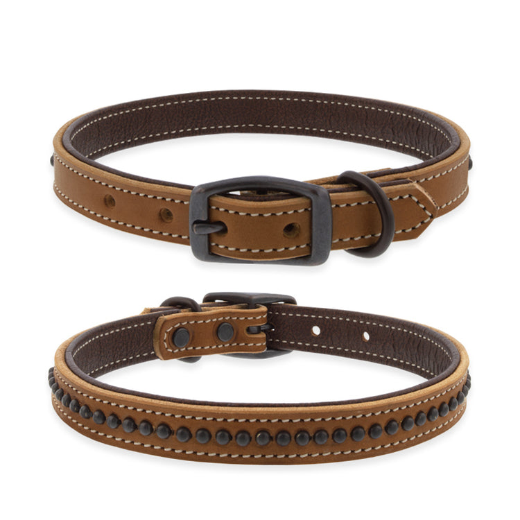 Leather Dog Collars in the Outlaw Collection by Weaver? from LupinePet