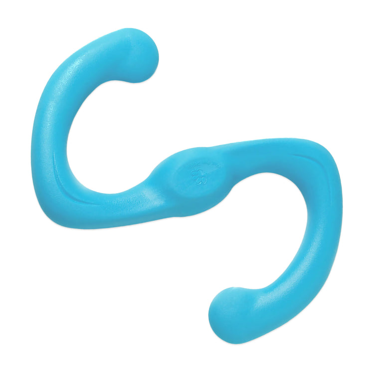 A blue West Paw dog chew toy Bumi, shown on a plain white background.