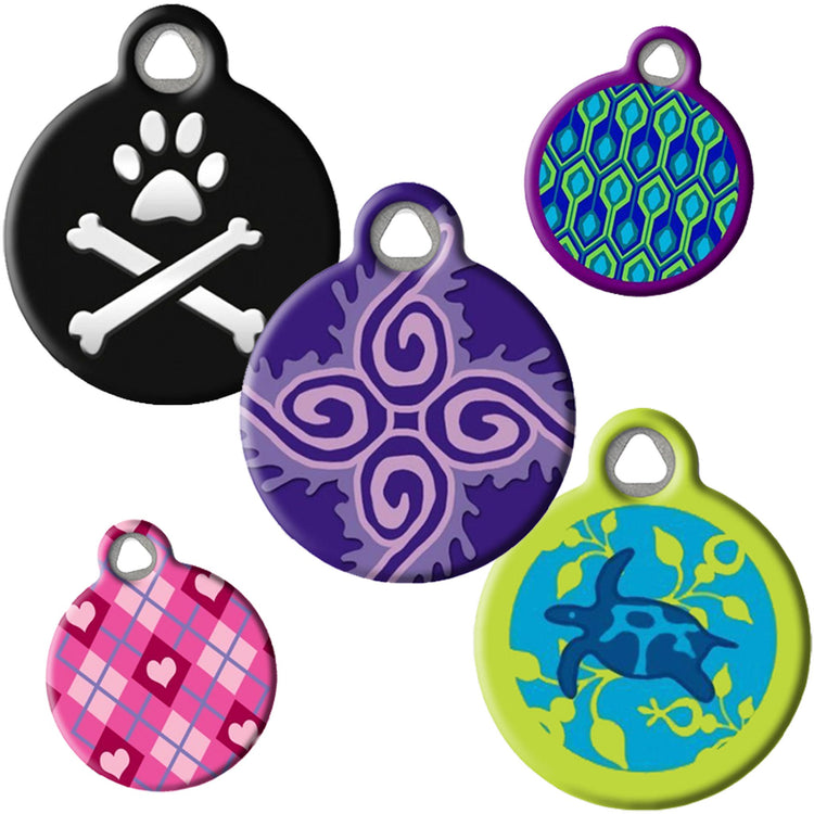 Pet ID Tags by Dog Tag Art in LupinePet Original Designs.