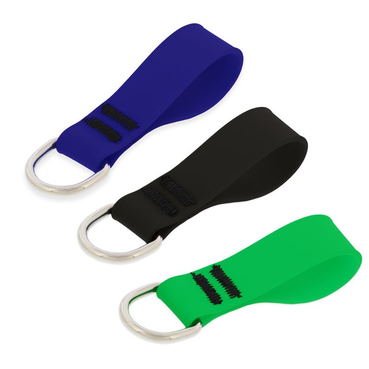 Splash Collar Buddy for dog tags in assorted colors on a white background.