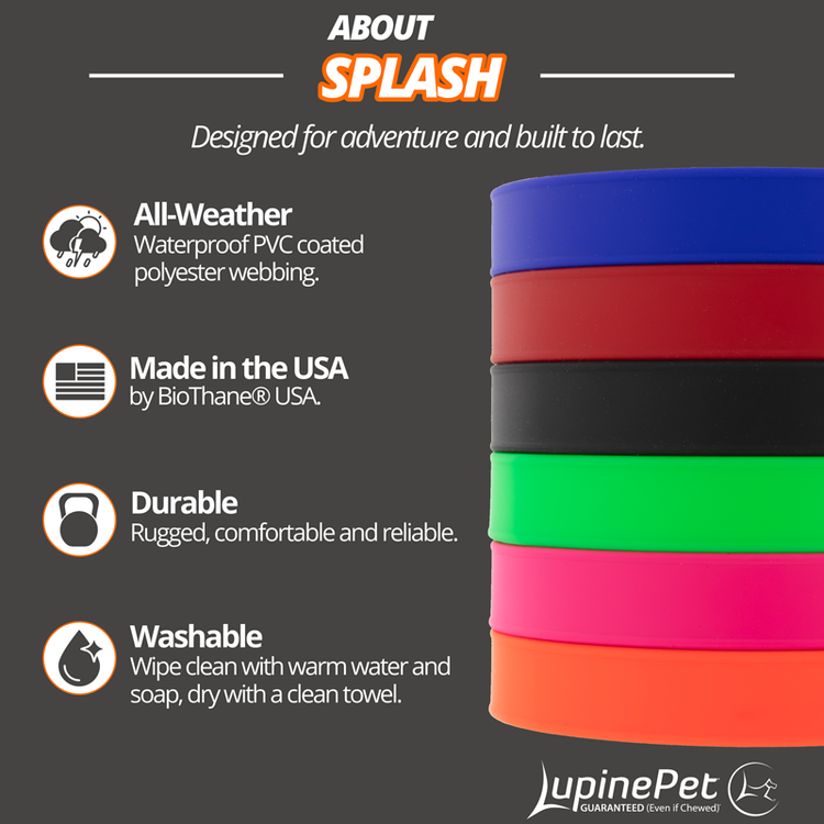 About LupinePet Splash Collection. Showing available colors. Waterproof