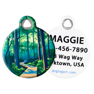 Pet ID Tag from LupinePet by Dog Tag Art – Congaree Design front and back