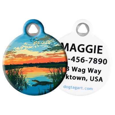 Pet ID Tag from LupinePet by Dog Tag Art – Everglades Design front and back