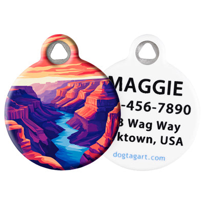 Pet ID Tag from LupinePet by Dog Tag Art – Grand Canyon Design front and back