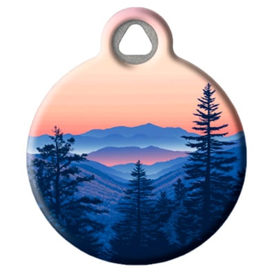 
                    
                      Pet ID Tag from LupinePet by Dog Tag Art showing the Great Smoky Mountains at sunset.
                    
                  