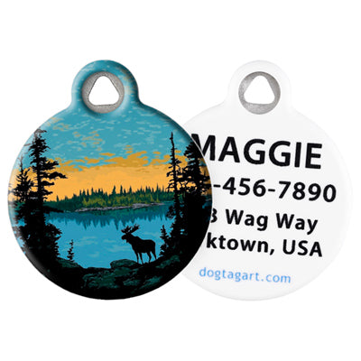 Pet ID Tag from LupinePet by Dog Tag Art – Isle Royale Design front and back