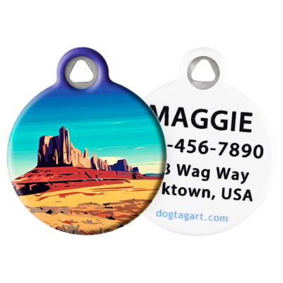 Pet ID Tag from LupinePet by Dog Tag Art – New Mexico Design front and back