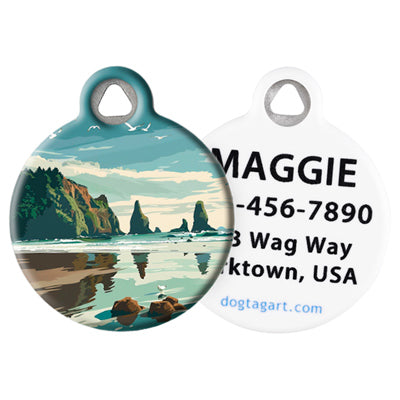 Pet ID Tag from LupinePet by Dog Tag Art – Olympic National Park Design front and back