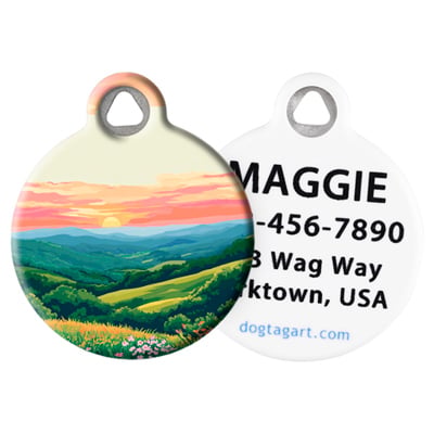 Pet ID Tag from LupinePet by Dog Tag Art – Shenandoah National Park Design front and back