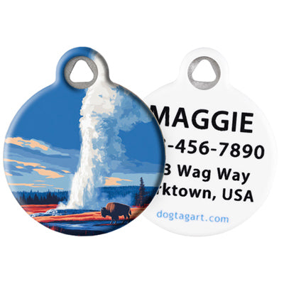 Pet ID Tag from LupinePet by Dog Tag Art – Yellowstone Design front and back