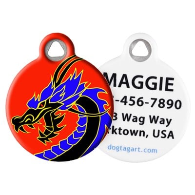 
                    
                      Lucky Dragon Pet ID Tag by Dog Tag Art – Chinese Dragon with personalization example.
                    
                  