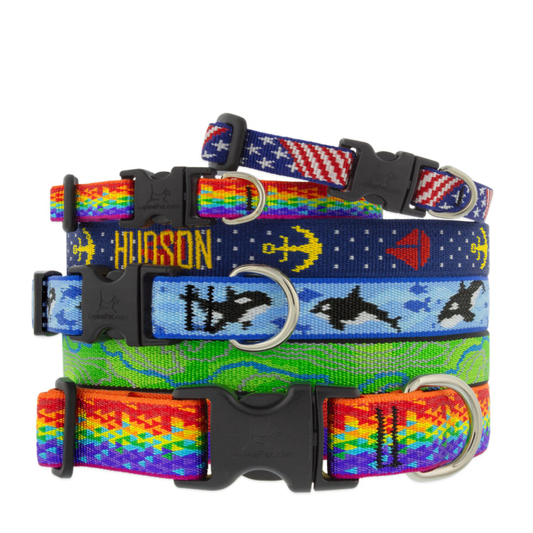 
                    
                      LupinePet dog collars in assorted Micro Batch limited designs. Made in the United States.
                    
                  