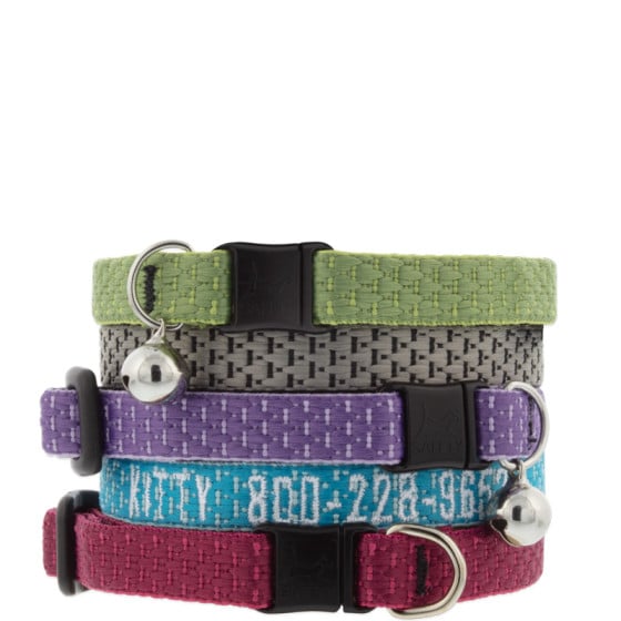 LupinePet breakaway Safety Cat Collar in Eco colors. Made from recycled plastic bottles.