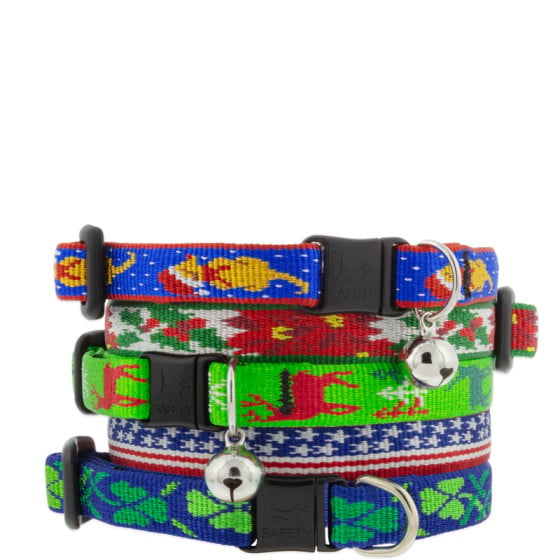 Holiday Cat Collars with safety breakaway buckle. Assorted designs from our Holiday Collection.