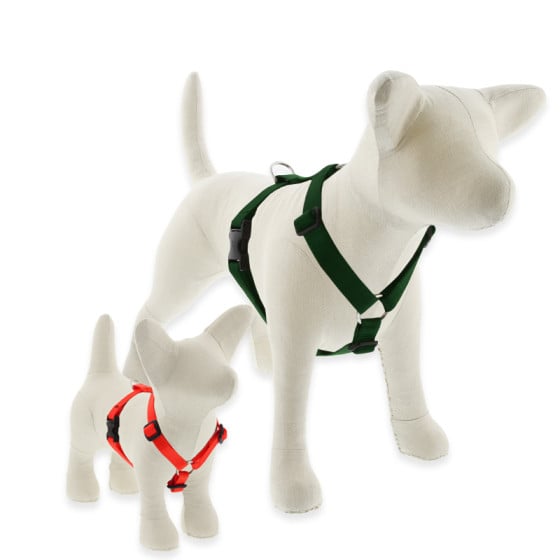 Dog Harness by LupinePet. Traditional Roman style harnesses. Available in several Basic Solid Colors and multiple size ranges to fit every dog. 