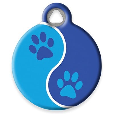 LupinePet Blue Paws Pet ID Tag by Dog Tag Art