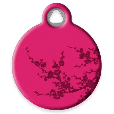 Pet ID Tag from LupinePet by Dog Tag Art - Plum Blossom Design