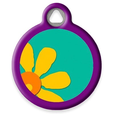 LupinePet Crazy Daisy Pet ID Tag by Dog Tag Art