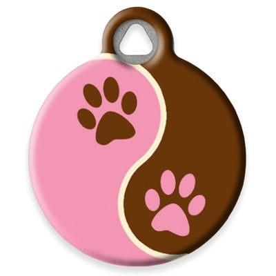 LupinePet Tickled Pink Pet ID Tag by Dog Tag Art