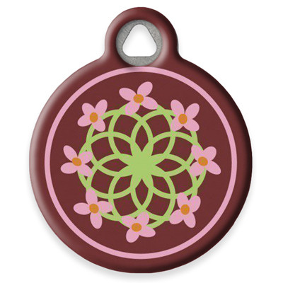 Pet ID Tag from LupinePet by Dog Tag Art - Cherry Blossom Design