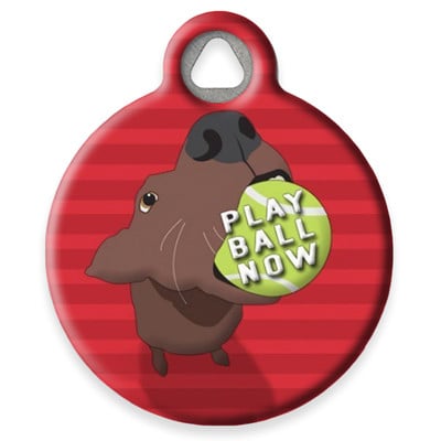 LupinePet Play Ball Now Pet ID Tag by Dog Tag Art
