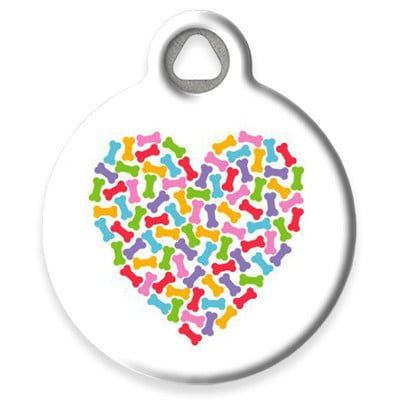 LupinePet Heart of Bones Pet ID Tag by Dog Tag Art