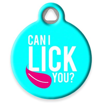 LupinePet Can I Lick You Pet ID Tag by Dog Tag Art