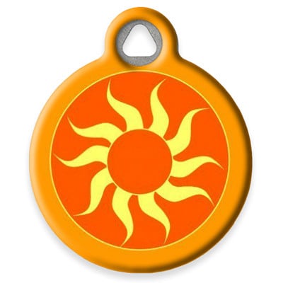LupinePet Orange Sun Pet ID Tag by Dog Tag Art