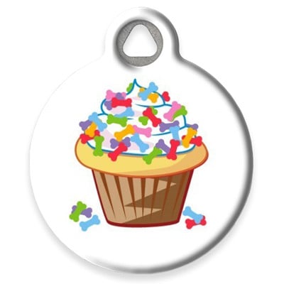 LupinePet Cupcake with Bones Pet ID Tag by Dog Tag Art