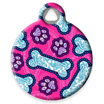 LupinePet Pink Paisley Pet ID Tag by Dog Tag Art