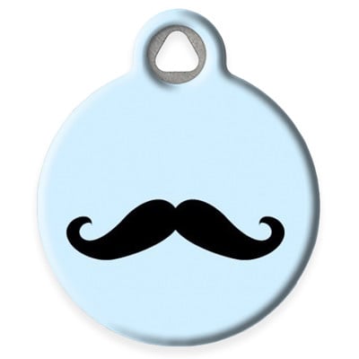 LupinePet Happy Mustache Pet ID Tag by Dog Tag Art