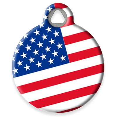LupinePet American Flag Pet ID Tag by Dog Tag Art