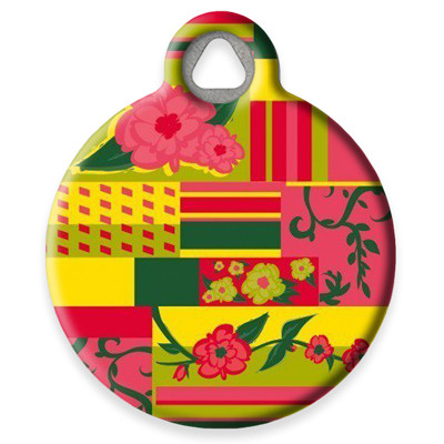 Pet ID Tag from LupinePet by Dog Tag Art - Flower Patch Design