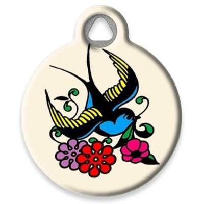 LupinePet Sparrow Tattoo Pet ID Tag by Dog Tag Art