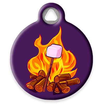 Pet ID Tag from LupinePet by Dog Tag Art in the Crackling Campfire Design