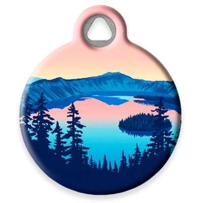 Pet ID Tag from LupinePet by Dog Tag Art in the Crater Lake Design