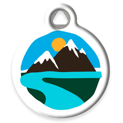 Pet ID Tag from LupinePet by Dog Tag Art in the Colorful Mountains Design