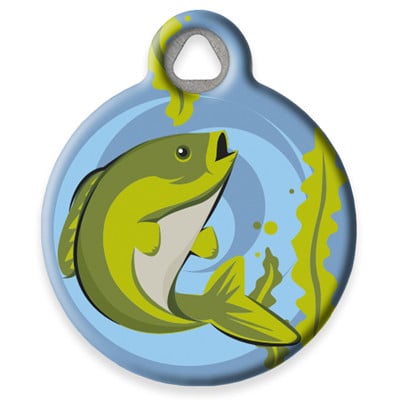 LupinePet Gone Fishin' Pet ID Tag by Dog Tag Art