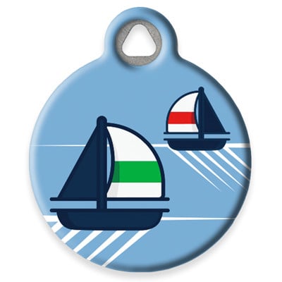 LupinePet Sail Away Pet ID Tag by Dog Tag Art