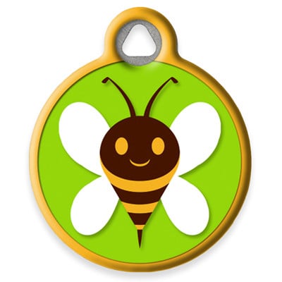 LupinePet Green Bees Pet ID Tag by Dog Tag Art