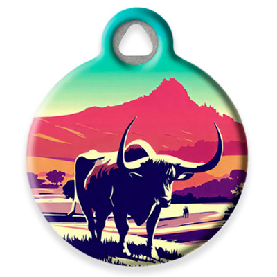 Pet ID Tag from LupinePet by Dog Tag Art in the Texas Longhorn Design