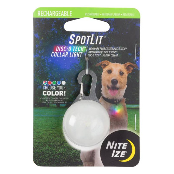 SpotLitﾮ Rechargeable DSIC-O TECHﾙ LED Collar Light from LupinePet by NiteIze