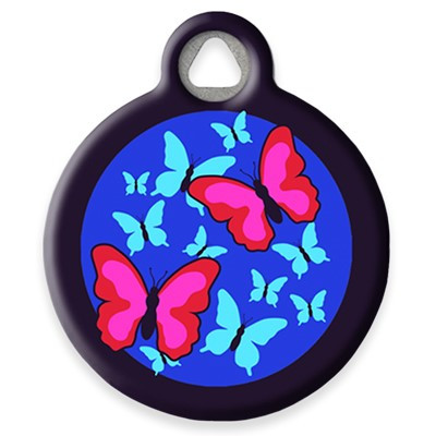 Pet ID Tag from LupinePet by Dog Tag Art - Social Butterfly Design