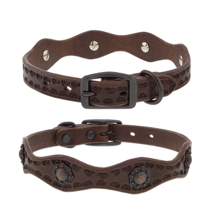 Dog neck hot sale belt leather