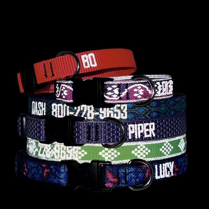 Reflective embroidered dog collars outlet