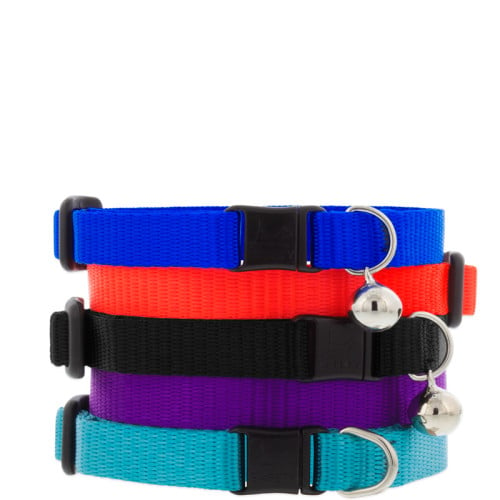 Lupine Pet Basic Solids Adjustable Safety Breakaway Cat Collars. Available in multiple color and with optional bell.