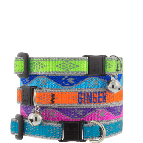 Safety Breakaway Cat Collars from LupinePet in our Reflective Designs